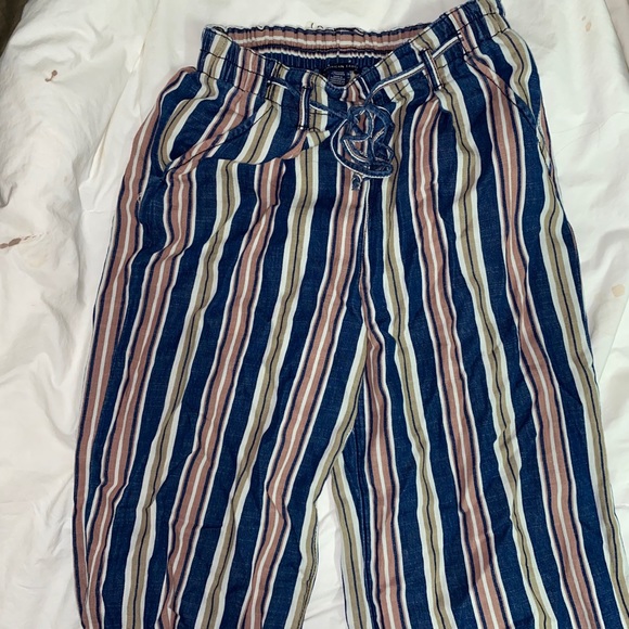 Striped trendy flowy pants - Picture 2 of 3